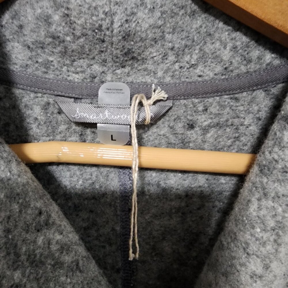 Women's Smartwool Odessa Lake Wrap Cardigan Large Light Gray Wool Blend - Picture 4 of 10